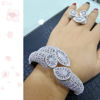 missvikki Be Original Geometric Sparkling Big Bangle Ring Комплект бижута Жени Момиче Подарък Висококачествени аксесоари с кубичен цирконий