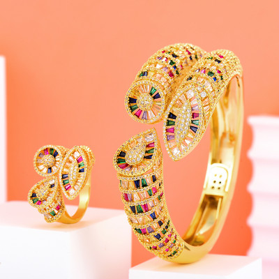 missvikki Be Original Geometric Sparkling Big Bangle Ring Комплект бижута Жени Момиче Подарък Висококачествени аксесоари с кубичен цирконий