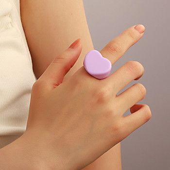 Комплект пръстени от акрилна смола за жени Момичета Неправилна мраморна шарка Цветни прозрачни пръстени Пръстени Бижута