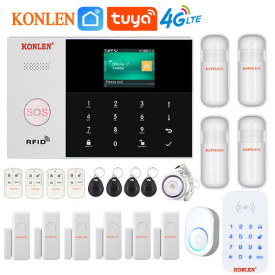 4G LTE GSM WIFI Tuya Охранителна алармена система Комплект против крадец Smart Life Home House Безжична кабелна с камера Anti Theft Alexa Arm