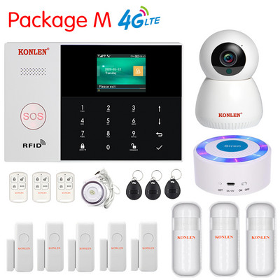 4G LTE GSM WIFI Tuya Sigurnosni alarmni sustav Kit Protuprovalni Smart Life Home House Bežični žični s kamerom Anti-Theft Alexa Arm