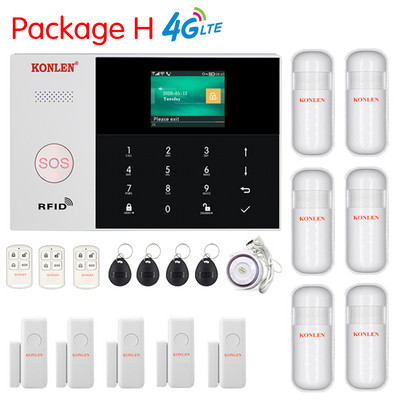 4G LTE GSM WIFI Tuya Sigurnosni alarmni sustav Kit Protuprovalni Smart Life Home House Bežični žični s kamerom Anti-Theft Alexa Arm