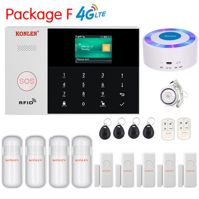 4G LTE GSM WIFI Tuya Sigurnosni alarmni sustav Kit Protuprovalni Smart Life Home House Bežični žični s kamerom Anti-Theft Alexa Arm