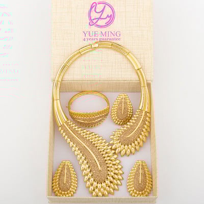 Olaszország divatos arany színű ékszerkészlet nőknek angyaltoll nyaklánc karkötő fülbevaló gyűrű szett gyönyörű esküvői parti ajándék