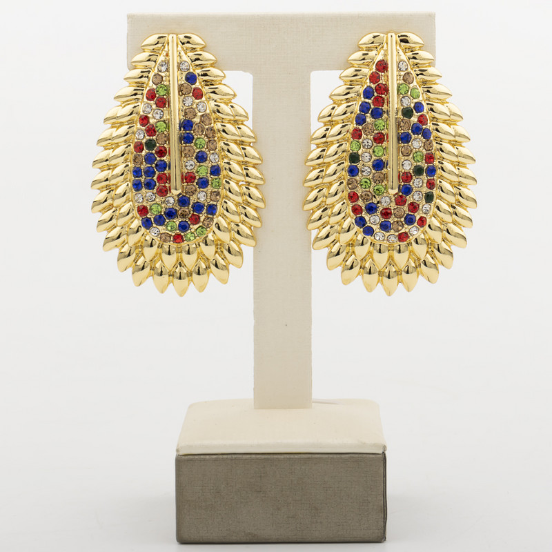 Olaszország divatos arany színű ékszerkészlet nőknek angyaltoll nyaklánc karkötő fülbevaló gyűrű szett gyönyörű esküvői parti ajándék