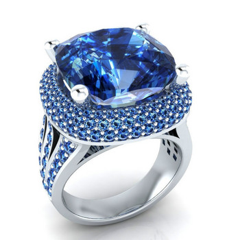 2023 Milanbgirl Νέο Μπλε Κρυστάλλινο Δαχτυλίδι με κλαδί για Γυναικεία Επετειακή γιορτή Γιορτινό Κοσμήματα