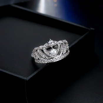Milangirl Luxury Crown Ζιργκόν Δαχτυλίδι Ζιργκόν Γυναικείο γαμήλιο πάρτι Κρυστάλλινο δαχτυλίδι Κοσμήματα βέρες γάμου για γυναίκες