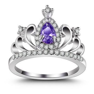 Milangirl Luxury Crown cirkonio cirkonio žiedas moteriškas vestuvių vakarėlis Crystal Ring Jewelry vestuviniai žiedai moterims