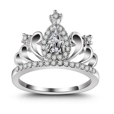 Milangirl Luxury Crown cirkonio cirkonio žiedas moteriškas vestuvių vakarėlis Crystal Ring Jewelry vestuviniai žiedai moterims