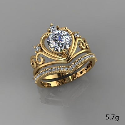 Milangirl Luxury Crown cirkonio cirkonio žiedas moteriškas vestuvių vakarėlis Crystal Ring Jewelry vestuviniai žiedai moterims