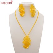 Divatos Dubai Arany színű ékszer készletek nőknek Divatos afrikai fülbevaló függő nyaklánc készlet esküvői partikhoz esküvői ajándékokhoz