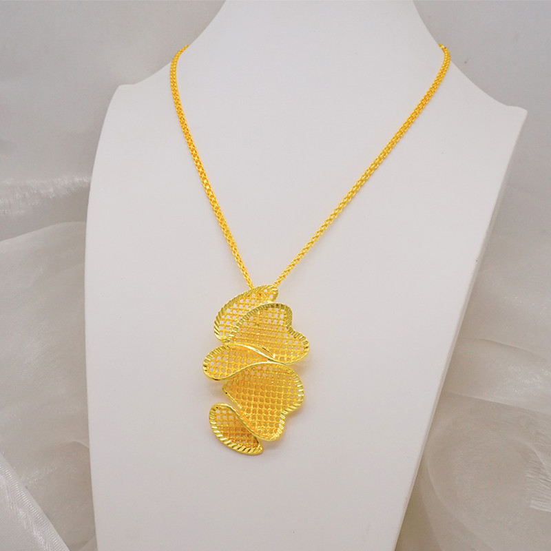 Divatos Dubai Arany színű ékszer készletek nőknek Divatos afrikai fülbevaló függő nyaklánc készlet esküvői partikhoz esküvői ajándékokhoz