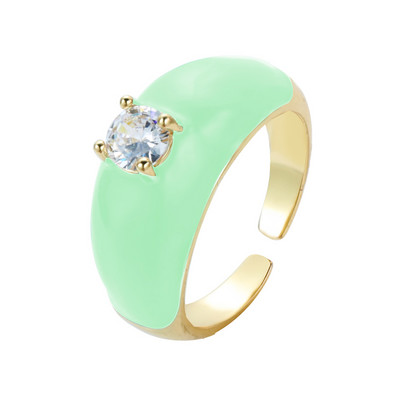 2022 m. INS spalvoti vaivorykštės madingi žiedai moterims, papuošalai pirštais, skaidrūs CZ spalvoti neoniniai emaliai, atviras, reguliuojamas kupolo žiedas