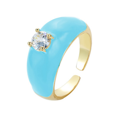 2022 m. INS spalvoti vaivorykštės madingi žiedai moterims, papuošalai pirštais, skaidrūs CZ spalvoti neoniniai emaliai, atviras, reguliuojamas kupolo žiedas