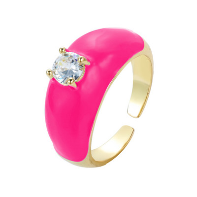 2022 m. INS spalvoti vaivorykštės madingi žiedai moterims, papuošalai pirštais, skaidrūs CZ spalvoti neoniniai emaliai, atviras, reguliuojamas kupolo žiedas