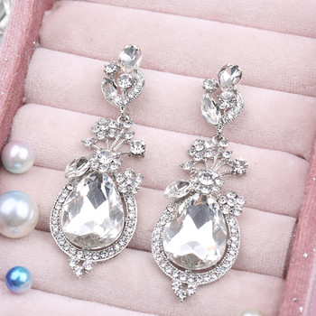 Veyofun Vintage Crystal Drop Earrings Парти Сватбени Етнически висящи обеци Модни бижута за жени Подарък Ново