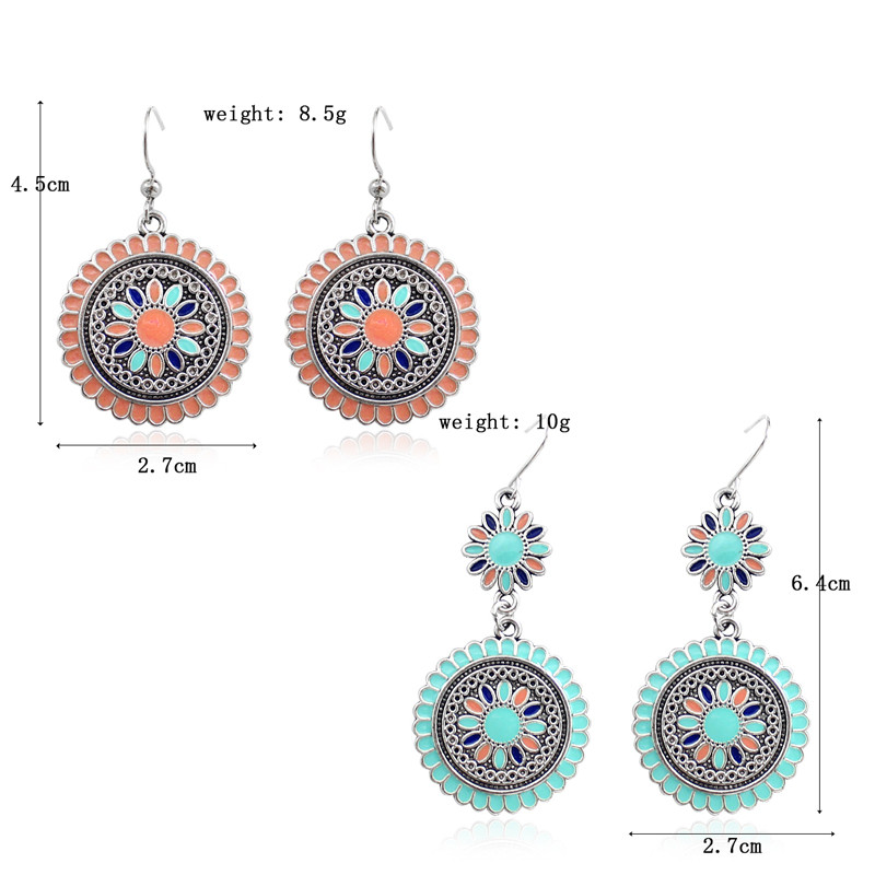 Bohemiški saulės gėlių auskarai Daugiaspalviai vaivorykštės gėlės Etniniai vėjo auskarai Moteriški paplūdimio vakarėlio atostogų mados dovanos