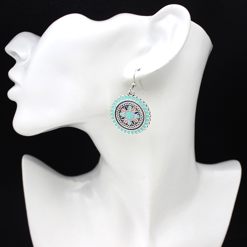 Bohemiški saulės gėlių auskarai Daugiaspalviai vaivorykštės gėlės Etniniai vėjo auskarai Moteriški paplūdimio vakarėlio atostogų mados dovanos