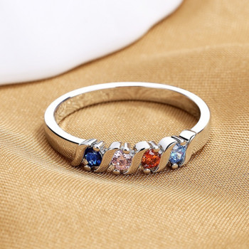 Луксозни многоцветни пръстени с циркон за жени Eternity Promise CZ Crystal Finger Ring Годежни сватбени бижута Гореща разпродажба Любовен подарък