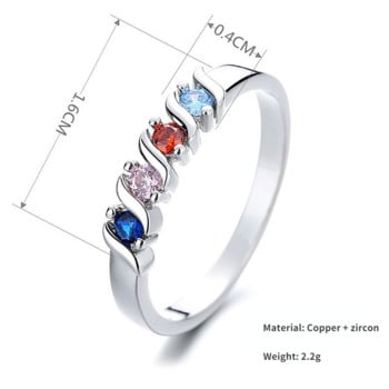 Луксозни многоцветни пръстени с циркон за жени Eternity Promise CZ Crystal Finger Ring Годежни сватбени бижута Гореща разпродажба Любовен подарък