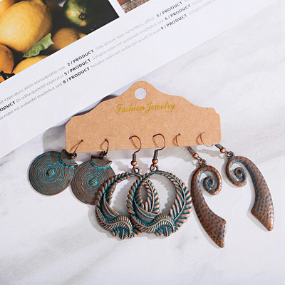 Vintažiniai čigonų bronziniai auskarai, moteriški žavūs etniniai apvalūs auskarai, gėlė, kabantys auskarai, pareiškimai, papuošalai