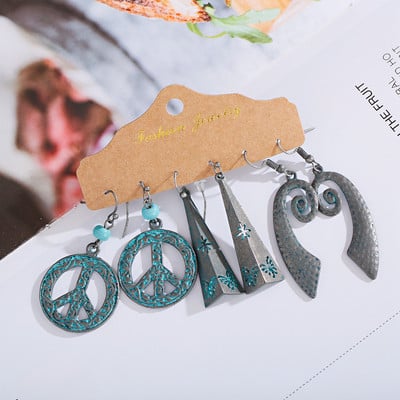 Vintažiniai čigonų bronziniai auskarai, moteriški žavūs etniniai apvalūs auskarai, gėlė, kabantys auskarai, pareiškimai, papuošalai