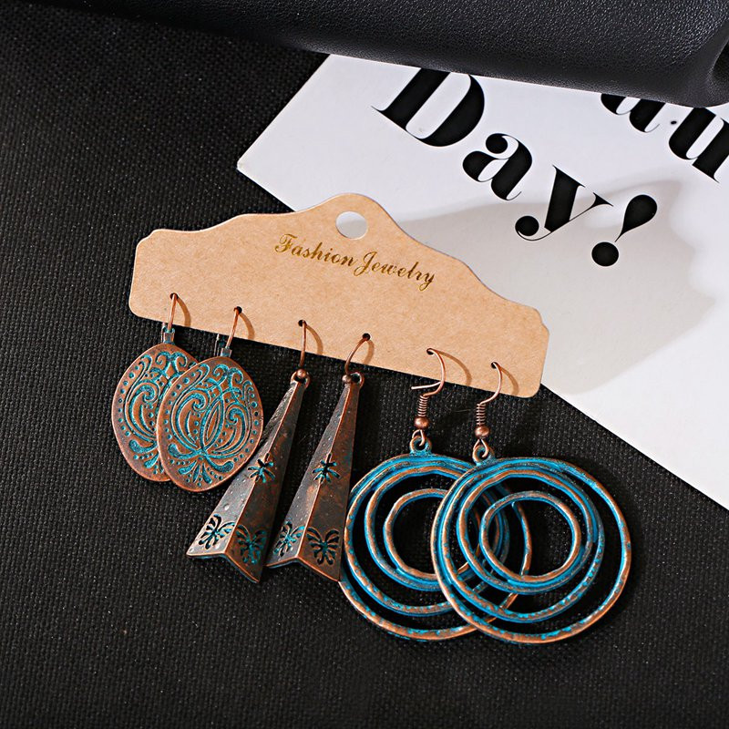 Vintažiniai čigonų bronziniai auskarai, moteriški žavūs etniniai apvalūs auskarai, gėlė, kabantys auskarai, pareiškimai, papuošalai