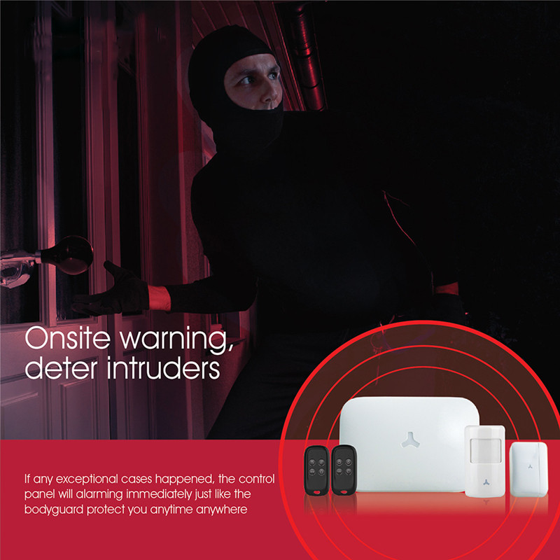 „Tuya Alarm WiFi“ belaidė namų apsaugos signalizacija GSM įsibrovėlių signalizacijos sistema su „Smart APP“ palaikymu „Alexa Google Home Voice Control“