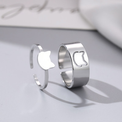 Пръстени от неръждаема стомана Винтидж деликатна пеперуда звезда детелина сърце любовник пръстен за двойка за жени бижута приятелство сватбени подаръци