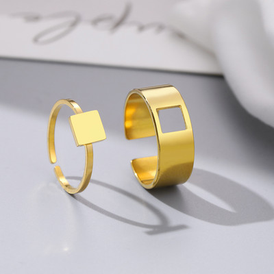 Пръстени от неръждаема стомана Винтидж деликатна пеперуда звезда детелина сърце любовник пръстен за двойка за жени бижута приятелство сватбени подаръци