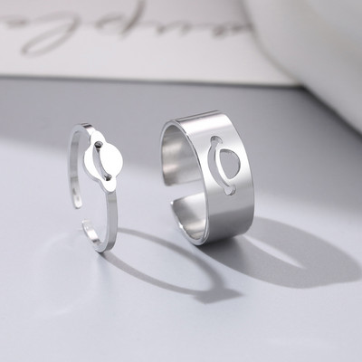 Пръстени от неръждаема стомана Винтидж деликатна пеперуда звезда детелина сърце любовник пръстен за двойка за жени бижута приятелство сватбени подаръци