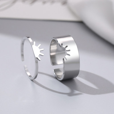 Пръстени от неръждаема стомана Винтидж деликатна пеперуда звезда детелина сърце любовник пръстен за двойка за жени бижута приятелство сватбени подаръци