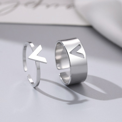 Пръстени от неръждаема стомана Винтидж деликатна пеперуда звезда детелина сърце любовник пръстен за двойка за жени бижута приятелство сватбени подаръци