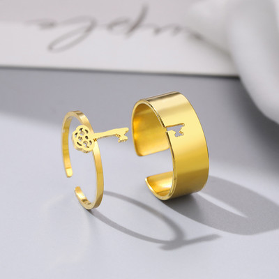 Пръстени от неръждаема стомана Винтидж деликатна пеперуда звезда детелина сърце любовник пръстен за двойка за жени бижута приятелство сватбени подаръци