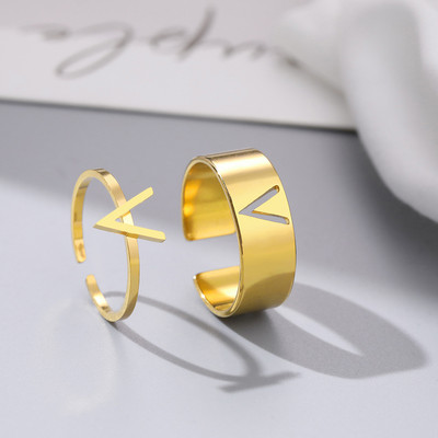 Пръстени от неръждаема стомана Винтидж деликатна пеперуда звезда детелина сърце любовник пръстен за двойка за жени бижута приятелство сватбени подаръци