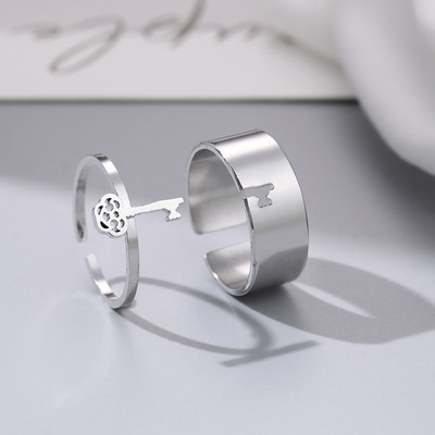 Пръстени от неръждаема стомана Винтидж деликатна пеперуда звезда детелина сърце любовник пръстен за двойка за жени бижута приятелство сватбени подаръци