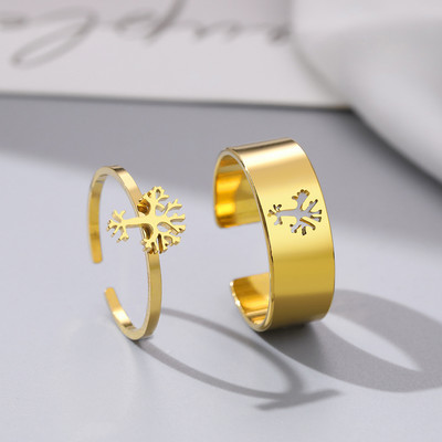 Пръстени от неръждаема стомана Винтидж деликатна пеперуда звезда детелина сърце любовник пръстен за двойка за жени бижута приятелство сватбени подаръци