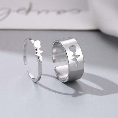 Пръстени от неръждаема стомана Винтидж деликатна пеперуда звезда детелина сърце любовник пръстен за двойка за жени бижута приятелство сватбени подаръци