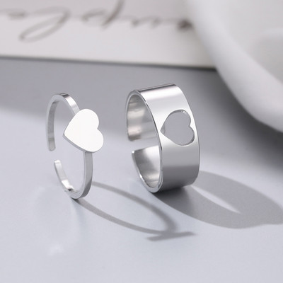 Пръстени от неръждаема стомана Винтидж деликатна пеперуда звезда детелина сърце любовник пръстен за двойка за жени бижута приятелство сватбени подаръци