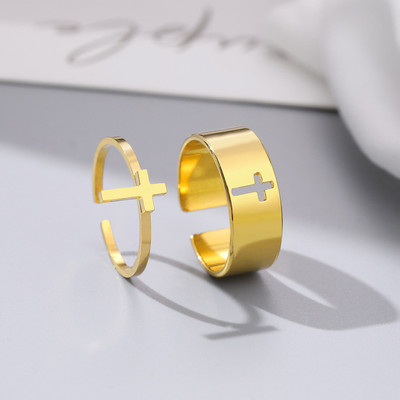 Пръстени от неръждаема стомана Винтидж деликатна пеперуда звезда детелина сърце любовник пръстен за двойка за жени бижута приятелство сватбени подаръци