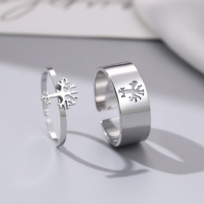 Пръстени от неръждаема стомана Винтидж деликатна пеперуда звезда детелина сърце любовник пръстен за двойка за жени бижута приятелство сватбени подаръци