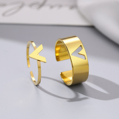 Пръстени от неръждаема стомана Винтидж деликатна пеперуда звезда детелина сърце любовник пръстен за двойка за жени бижута приятелство сватбени подаръци