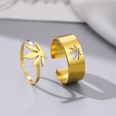 Пръстени от неръждаема стомана Винтидж деликатна пеперуда звезда детелина сърце любовник пръстен за двойка за жени бижута приятелство сватбени подаръци