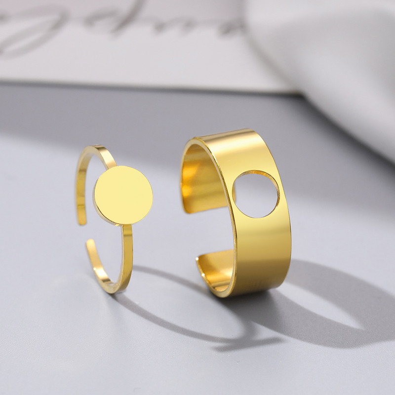 Пръстени от неръждаема стомана Винтидж деликатна пеперуда звезда детелина сърце любовник пръстен за двойка за жени бижута приятелство сватбени подаръци