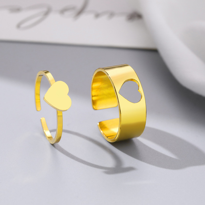 Пръстени от неръждаема стомана Винтидж деликатна пеперуда звезда детелина сърце любовник пръстен за двойка за жени бижута приятелство сватбени подаръци