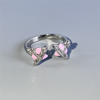 Нов дизайн на модна марка Двойни планетарни пръстени Блестящи кристални сатурнови пръстени Дамско парти Сватбени бижута Подарък