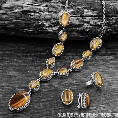 Senoviniai natūralūs Lapis Lazuli karoliai, žiedai, auskarai