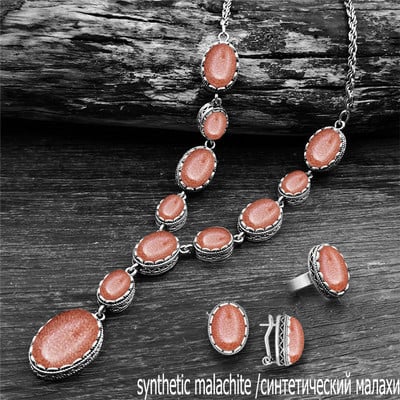 Senoviniai natūralūs Lapis Lazuli karoliai, žiedai, auskarai