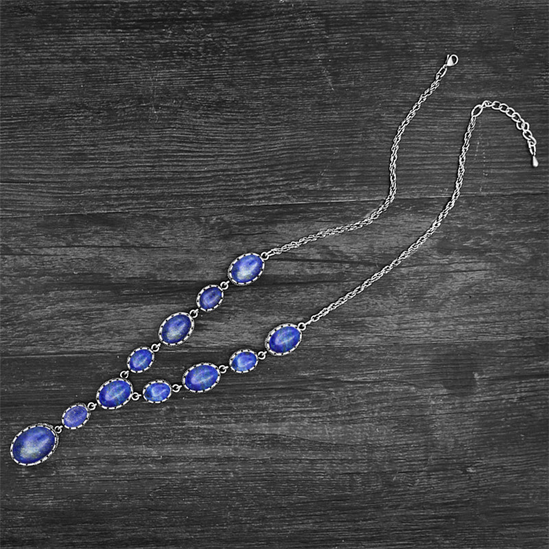 Senoviniai natūralūs Lapis Lazuli karoliai, žiedai, auskarai