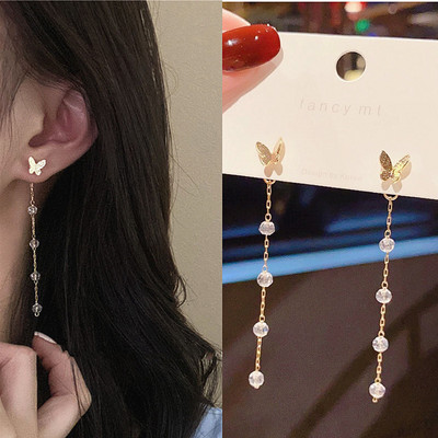 Нови винтидж златни цветни обеци с пискюли с дълга нишка и капки за жени Геометрични корейски модни луксозни Pendientes Парти бижута Aros